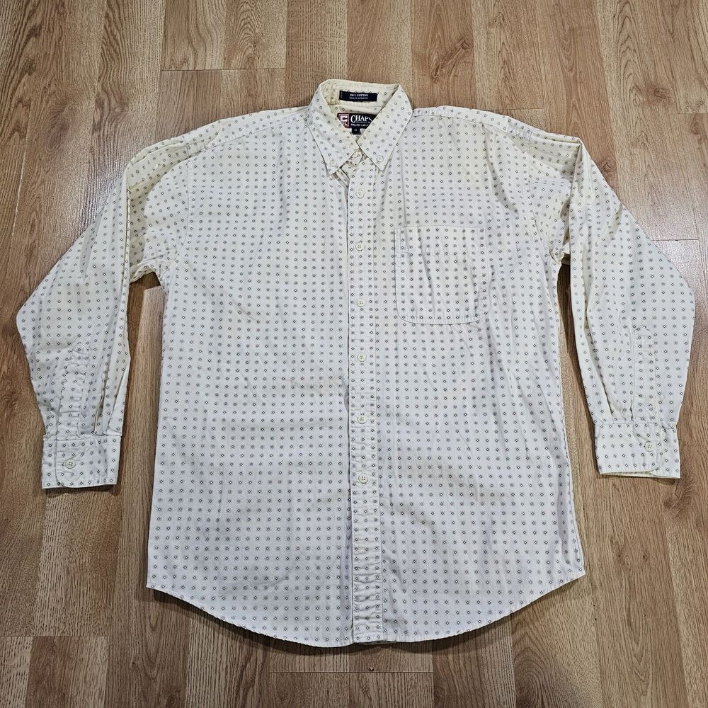 Chaps Ralph Lauren Men's M Geometric Diamond Button Down Long Sleeve Shirt